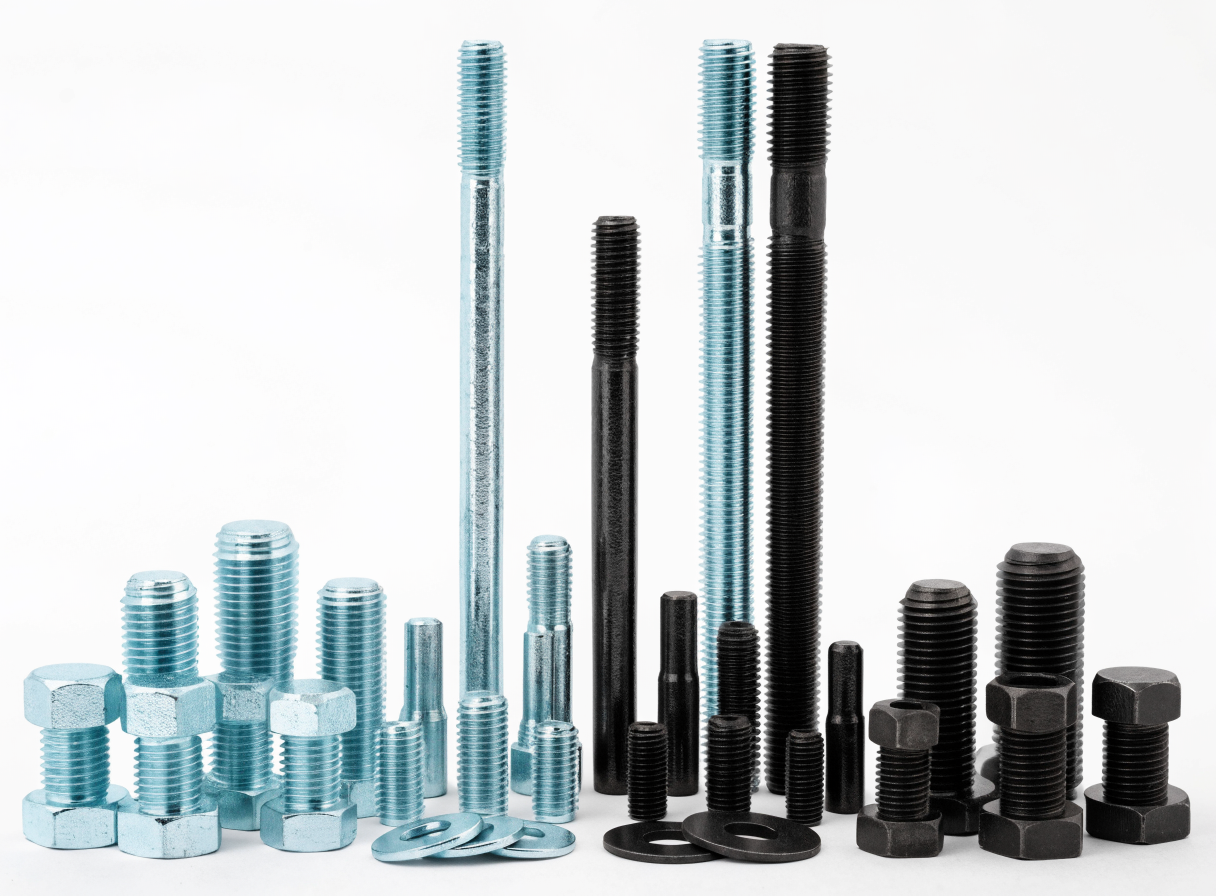 Hexagon bolts, studs, threaded rods and washers