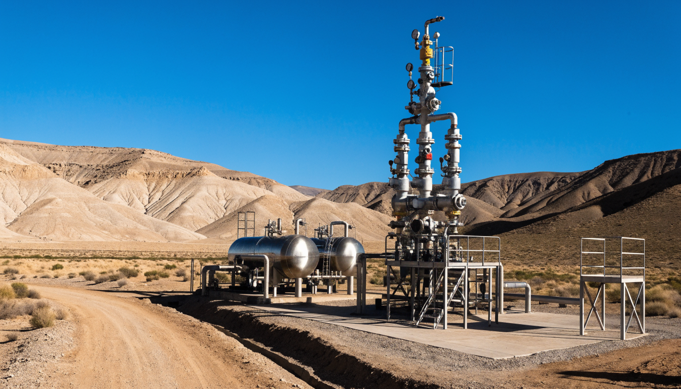 Onshore oil and gas wellhead site with separator vessels